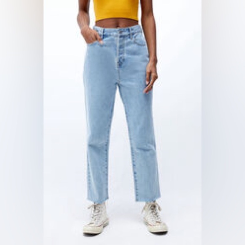 Pacsun Light Blue High Waisted Straight Leg Jeans 27